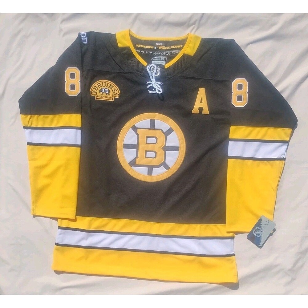 David Pastrnak #88 Boston Bruins Black NHL Jersey Sz 52